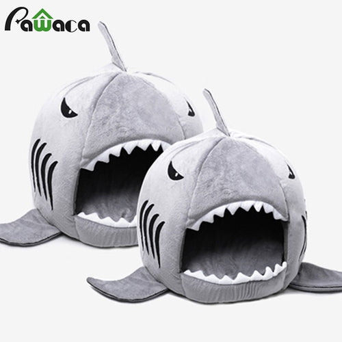 Dog House Shark Washable House Pet Bed Shark Dog Bed Cat Beds & Mats House Sleeping Sofa Bed Removable Cushion S/M For Dog Cat