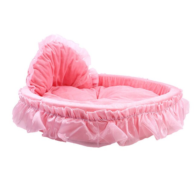 Pink Lace Princess Dog Bed Soft Sofa For Small Dogs Puppy House Pet Doggy Teddy Bedding Cat Dog Beds Nest Mat Kennels 2019 NEW