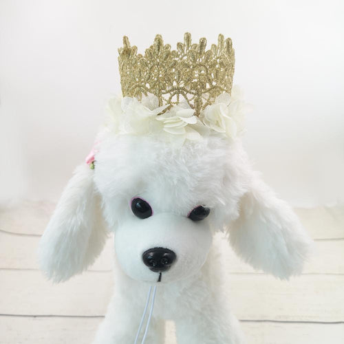 Poodle Pet Dog Accessories Dog Hat High Quality Lace Headwear Birthday Crown Cap Christmas Costume Decor For Dog Cat Pet Product