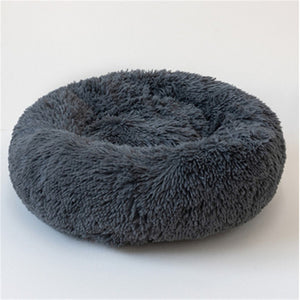 Soft Round Dog House Luxury Round Dog Bed Warm Deep Sleep Donut Pet Beds for Cat Small Medium Large Dogs Long-Pile Fur Puppy Mat