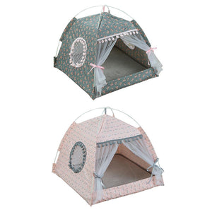 NEW Pet Cat Tent House Kennel Universal Canvas Soft Breathable Indoor Tents Bed Removable Washable Pet Nest For Small Dog cats