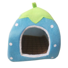 Load image into Gallery viewer, Foldable Cat Dog Kennel Warm Cushion Strawberry Shape Sponge Pet House Dog Nest With Summer Mat