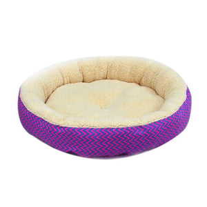 New Thick Pet House Round Pet Beds Warm Arctic Velvet Breathable  Small Dogs Cats Mat V Pattern High Quality Pet Cushion