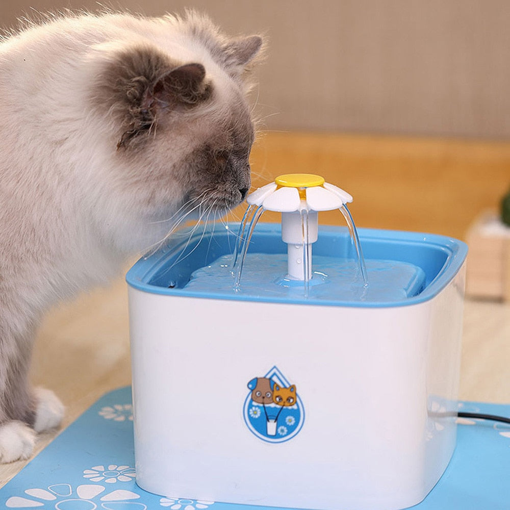 1PC Animal Convenience Automatic Pet Cat Dog Water Fountain Drinking Water White Square Feeder Pet Dish Filter