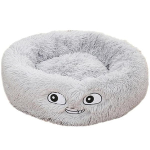 Round Plush Cat Bed Long Plush Super Soft Dog Bed For Small Dogs Cats Nest Winter Warm Sleeping Bed Lounger Cat House Puppy Mat
