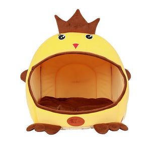 Winter Dog House Warm Cat House Sofas Cartoon Aircraft Chick Shape Pet House Nest Cat Tunnel Bed Windproof Pet Bed Kenel