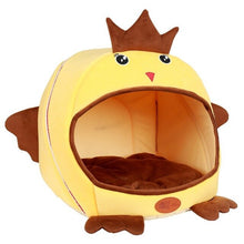 Load image into Gallery viewer, Winter Dog House Warm Cat House Sofas Cartoon Aircraft Chick Shape Pet House Nest Cat Tunnel Bed Windproof Pet Bed Kenel
