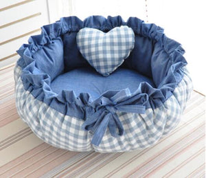 Princess Style Sweety Dog Bed Cat Bed House Cushion Kennel Pens Sofa With Pillow Warm Sleeping Bag New Arrival 1PC