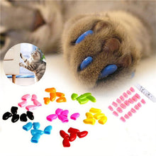 Load image into Gallery viewer, Colorful Pet Cat Claw Covers Environmental PVC  Dog Paws Decoration Nail Caps Protective Nail Covers with 1 Glue Pet Accessories