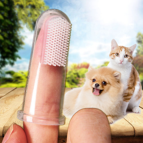 New Hot Selling Super Soft Pet Finger Toothbrush Teddy Dog Brush Bad Breath Tartar Teeth Tool Dog Cat Cleaning Supplies 2019